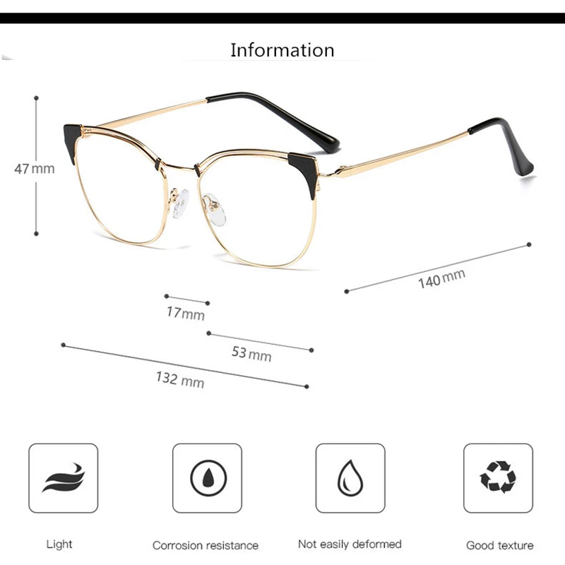 Оптические оправы для очков кошачий глаз ретро металлический сплав близорукости