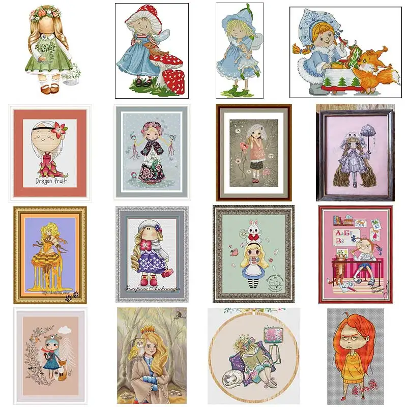 Набор для вышивки милой маленькой девочкой электронный рисунок вышивка