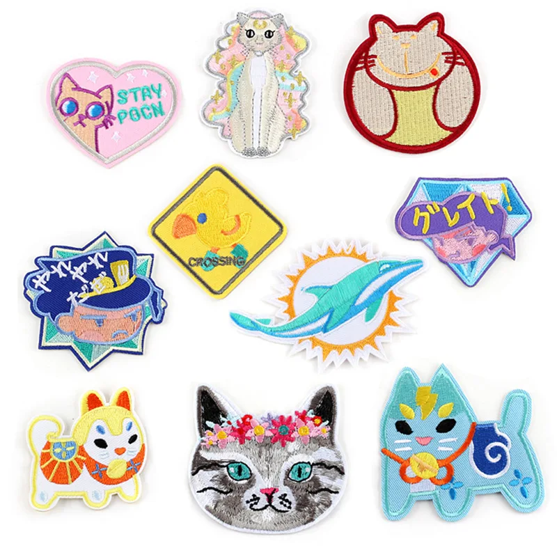 Новое поступление 2019 Мультяшные вышитые патчи с животными домашними