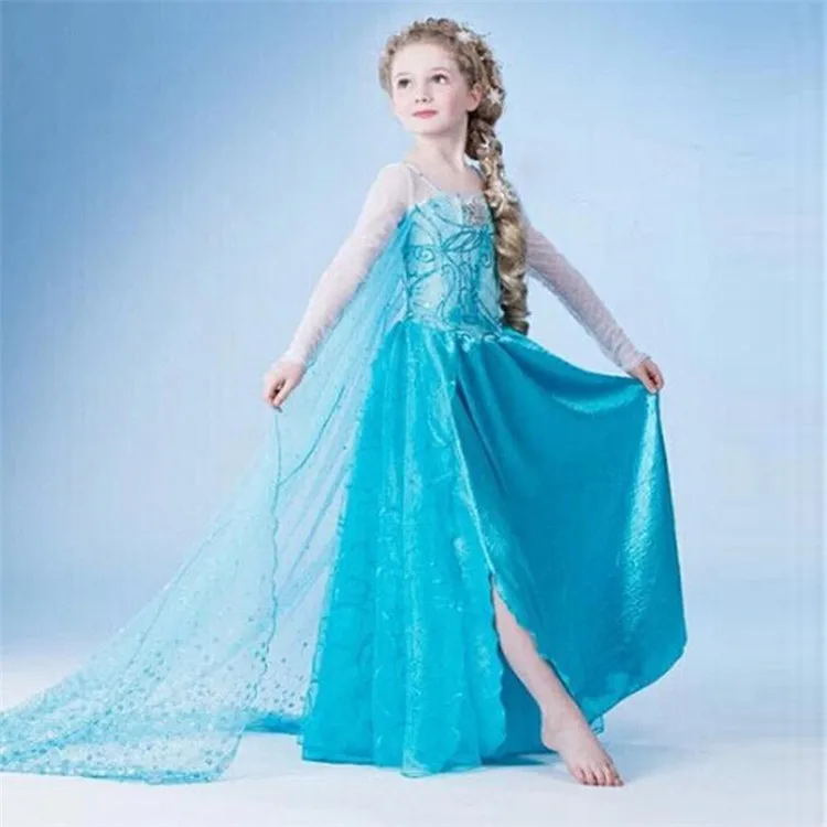 Cinderella 6 Платья для девочек; маскарадный костюм принцессы Анны и Эльзы на Хэллоуин; детское праздничное платье; Белоснежка; детская одежда для девочек; 4 От 6 до 10 лет - Цвет: Cinderella 6