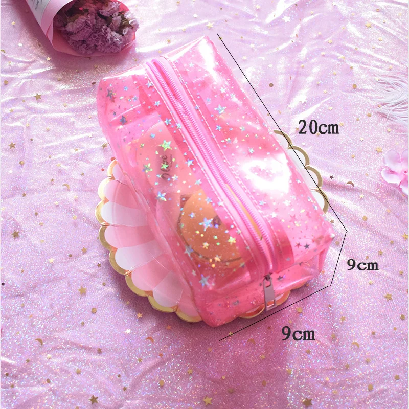 

Fashion Transparent Wash Bag Small Star Cosmetic Bags For Makeup Women Waterproof Make Up Bag Organizer Zipper Beauty Purse New
