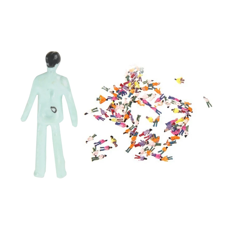 

200Pcs HO Mix Painted Model Train Park Street Passenger People Figures Scale 1:100 & 1:200