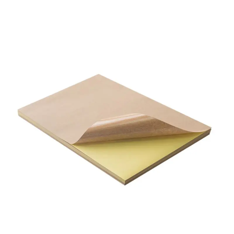 

W3JD 50pcs A4 Brown Kraft Paper Stickers Self Adhesive Inkjet Printing Labels
