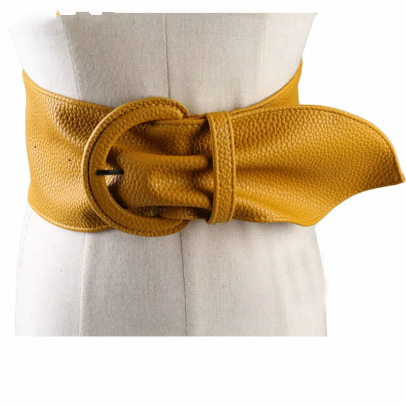 Женский модный широкий кожаный ремень для платьев длинный с пряжкой в западном