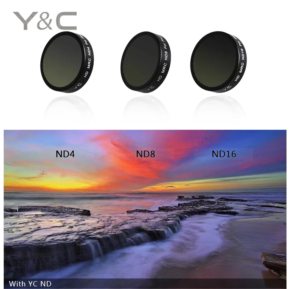1 шт YC водонепроницаемый HD MRC/ND4/ND8/ND16 фильтр объектива для DJI Phantom 4/3 drone аксессуары |