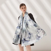 chinese style silk blended satin long scarf mothers gift scarf gift box sunscreen shawl silk scarf 85cmx185cm
