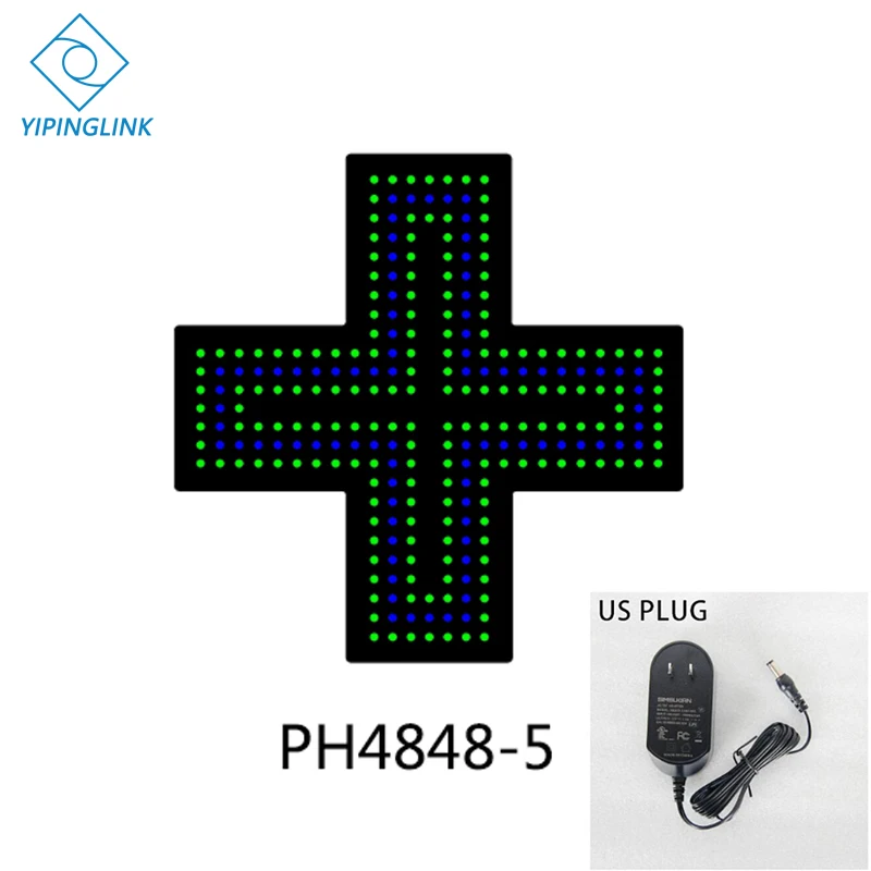 PH4848-5-US PLUG Зеленый синий светодиодный знак Креста высокой яркости маленький размер 48*48 см медицинский магазин Неоновый крест Крытый крест доска - Мощность в ваттах: PH4848-5-US PLUG