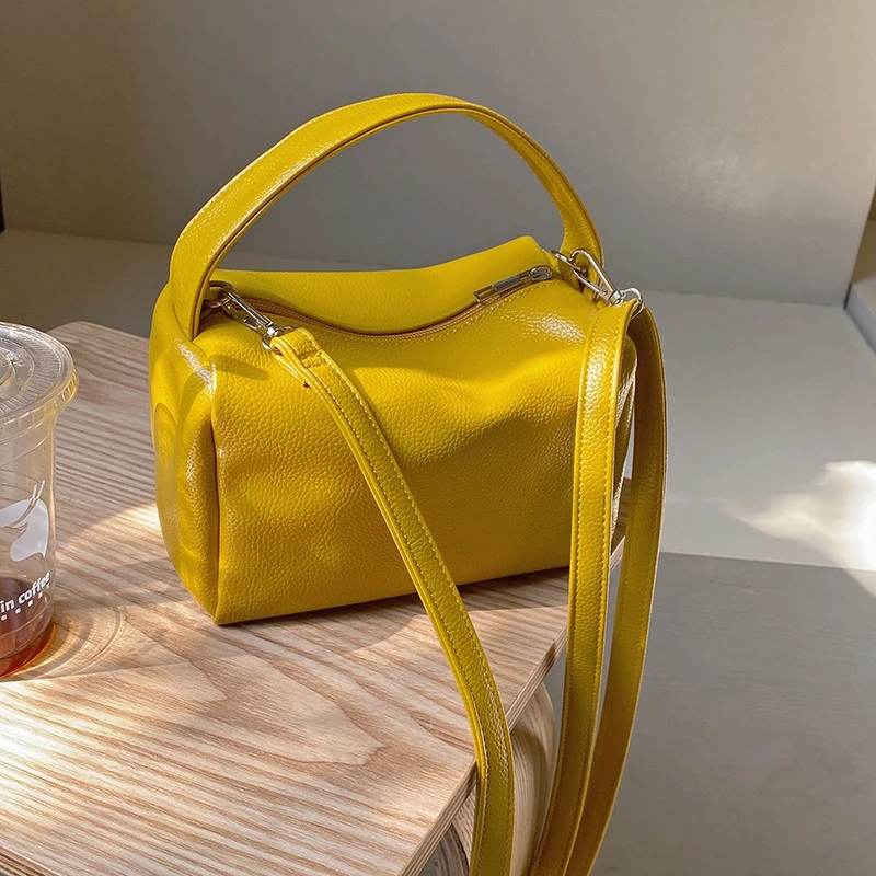 

Women Mini Orange Handbags Designer Wristlet Box Bag Lichee PU Leather Shoulder Crossbody Bags Female Casual Purses Sling Bag