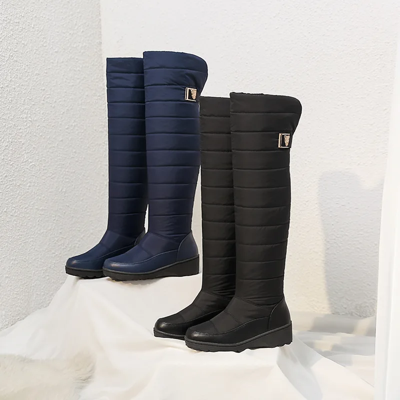 PADRISIMOS/теплые зимние сапоги из искусственной кожи на пуху Женские выше колена