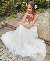 two pieces wedding dress 2 pcs spaghetti strap bridal gowns 2021 a line sweetheart sleeveless lace appliques floor length robe