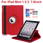 Вращающийся на 360 градусов чехол-подставка для iPad Mini 1 2 3 7,9 ''чехол из искусственной кожи умный флип-чехол для Funda iPad Mini чехол для снапробуждения