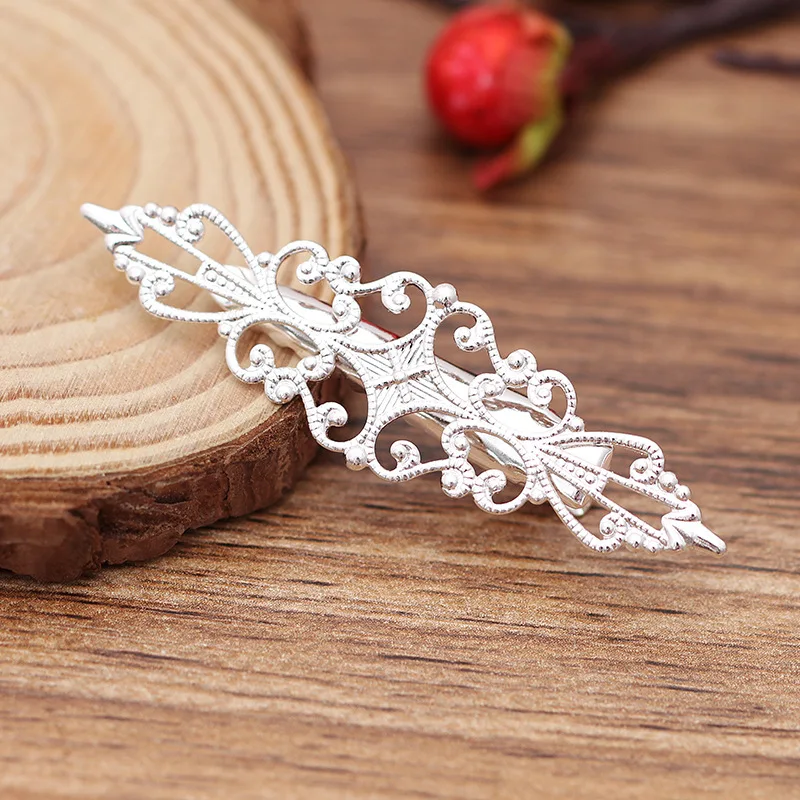 5 шт. заколки КРОКОДИЛЬЧИКИ для волос 15 х57 мм|filigree flower|flower filigreemetal bobby pins |