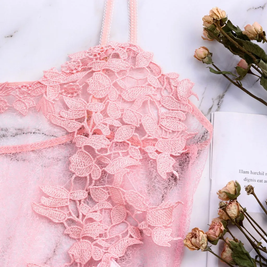 Сетчатое сексуальное платье для секса Розовое женское нижнее белье ночное