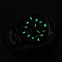 new watches for men luxury brand men watch complete calendar stainless steel black clocks luminous gift man quartz wristwatches