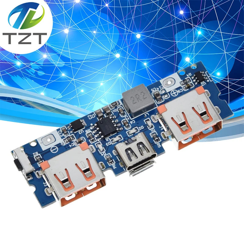 Микро/Тип C USB 5V 2.4A Dual 18650 Boost Батарея Зарядное устройство доска мобильного