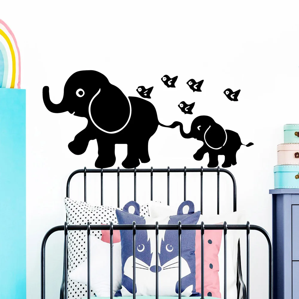 Американский стиль слон Птица ПВХ настенные наклейки домашний декор Детская