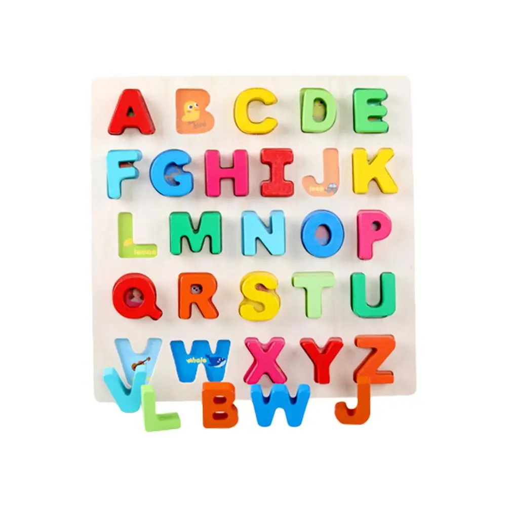 Деревянные пазлы Алфавит количество паззлы малыш цифровое изучение букв доска