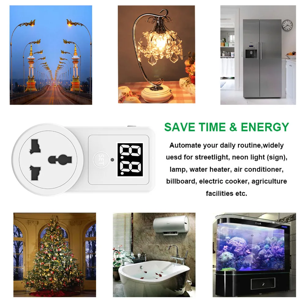 Электронный цифровой таймер розетка кухонный 220-240 В программируемая