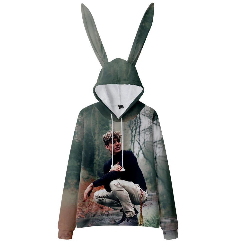 

WAMNI Vinnie Hacker Bunny Ears Hoodie Hip Hop Bunny Ear Pullover Women Girls Bunny Ear Tops Casual Hoodies Fashion Sweatshirts