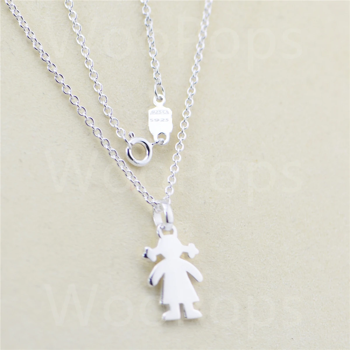 

High Quality 925 Sterling Silver Sweet Doll Pendant Necklace Fit European Style For Women Girl Jewelry Gift