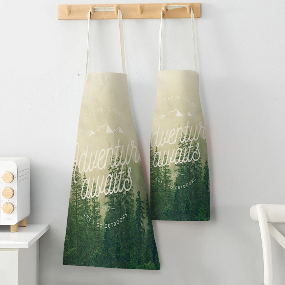 

FYMX Landscape Scenery Apron Sunset Maple Leaves Autumn Scenery Fog Apron Out Picnic To Prevent Oil Pollution