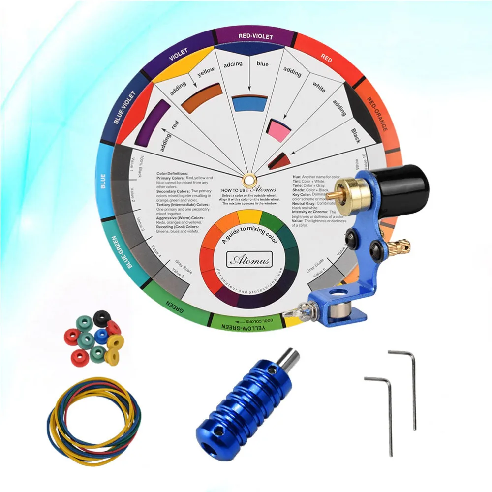 

1 Set of Delineating Rotary Motor Machine Multifunction Lower Noise Liner Shader with Color Circle for Beginner (B