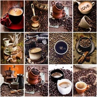 5d diy full round square drill diamond painting coffee kitchen cafe decor diamond embroidery cross stitch kits mosaic pictures