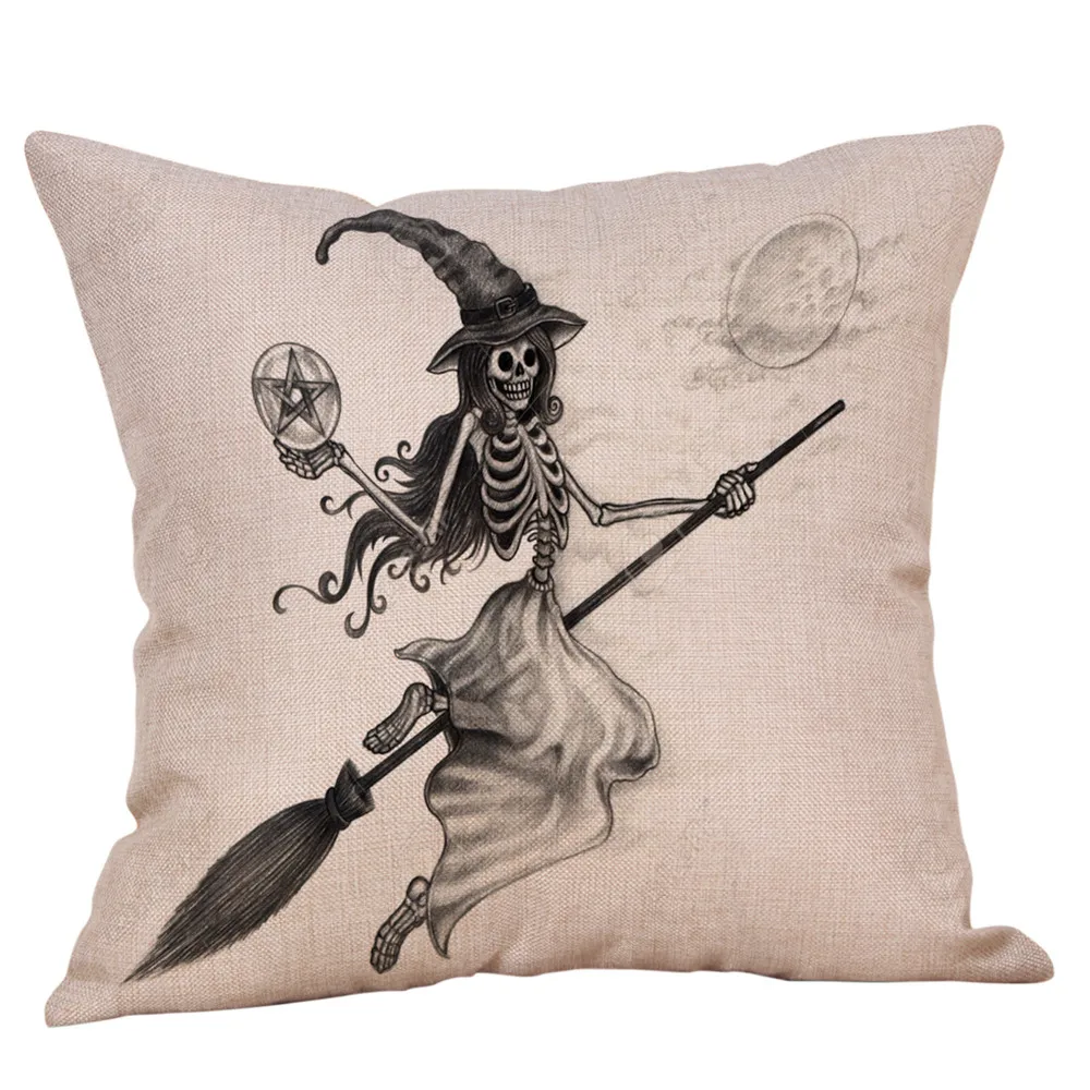Чехол для подушки на Хэллоуин 45x45 см декоративные чехол из хлопка и льна