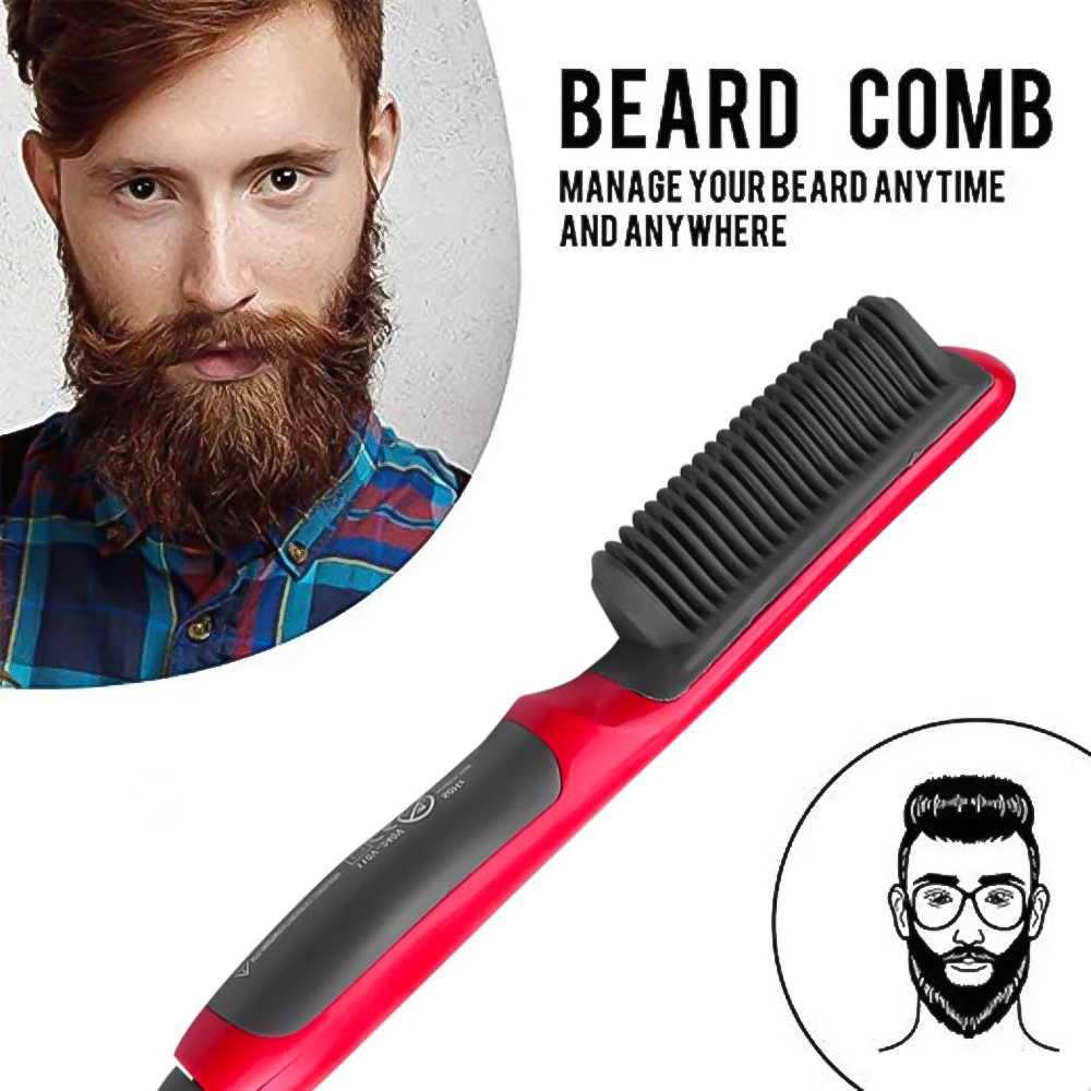 

Men Beard Straightener Ceramic Hair Straighteners Multifunctional Hair Brush Curling Iron Straightening Comb Quick Hair Styler 8