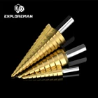 Набор ступенчатых Сверл из быстрорежущей стали с титановым покрытием, сверла 4-122032 мм, металлические шестигранные конические сверла, аксессуары для электроинструментов