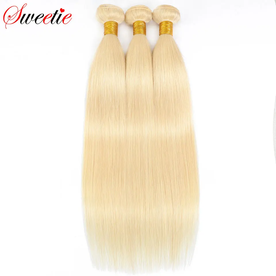

Straight 613 Honey Blonde Human Hair Bundles Mix Length 3 4 Pcs 10-30 inch 613 Blonde Remy Hair Extensions