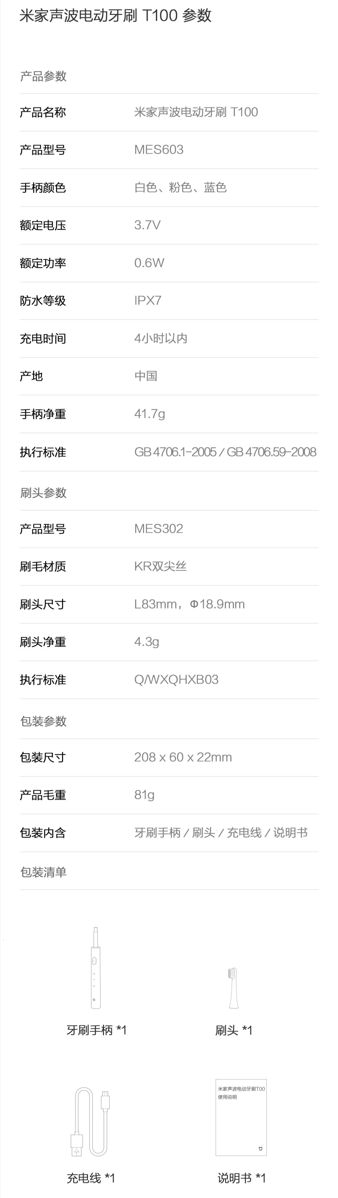 Xiao mi jia T100 mi умная электрическая зубная щетка двухскоростной режим очистки Xio mi HOME 30 день последняя машина 46 г зубная щетка