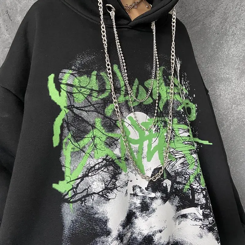 

Women's sweater letter print Necklace Hooded Hoodie men's and women's sweater