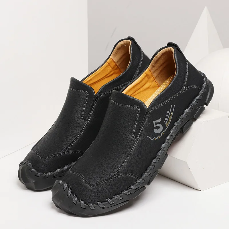 

Casual Male Shoe Mens Casual Boots Shoes Leather Men Fashion Men's Leisure For Sports Shoe Man Black Hot Sale Causal