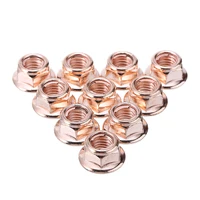 50pcs m8 copper plated nuts exhaust nuts turbocharger manifold screw caps set for led lamps display racks radiators fasten