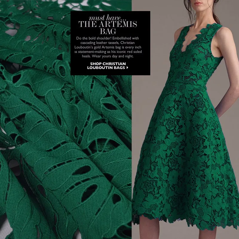 Бесплатная доставка 100% зеленая кружевная ткань гипюр 2018 для фотографий высокое