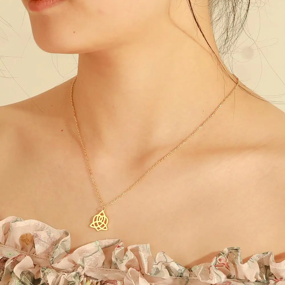 LIKGREAT ирландский кельтик кулон с узлом ожерелье для женщин амулет звеньевая цепь