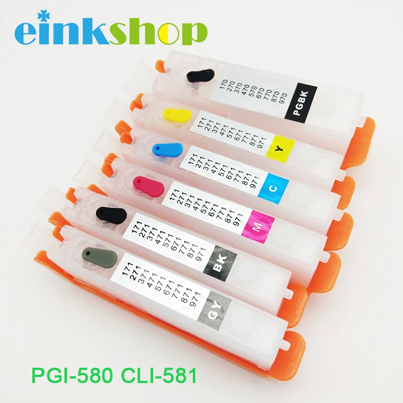 Einkshop совместимый pgi-580 cli-581 заправка чернильный картридж PGI580 CLI581 для canon PIXMA TS6150 TR7550 TR8550 принтер с чипом