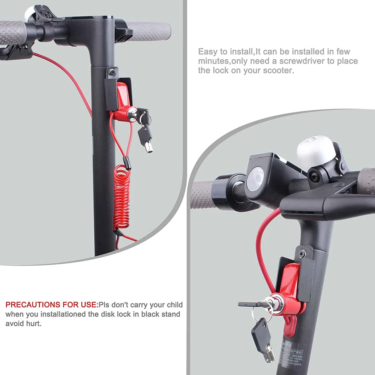 

Anti-theft Lock Electric Scooter Wheels Disc Brakes Lock with Steel Wire Cycling Bicycle mountain bike disc lock High Quality