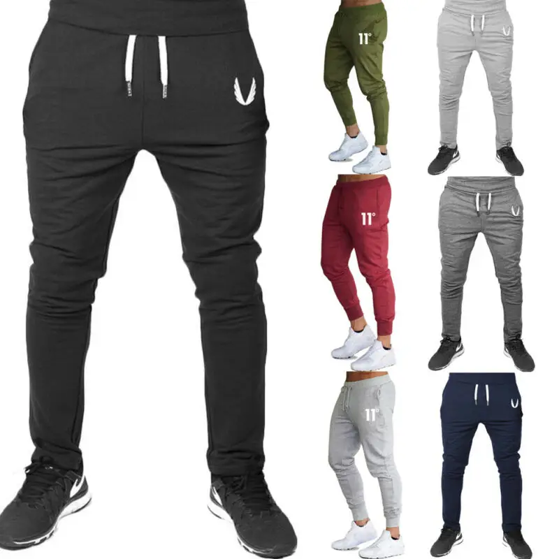 Брюки мужские повседневные облегающие спортивный костюм узкие штаны для