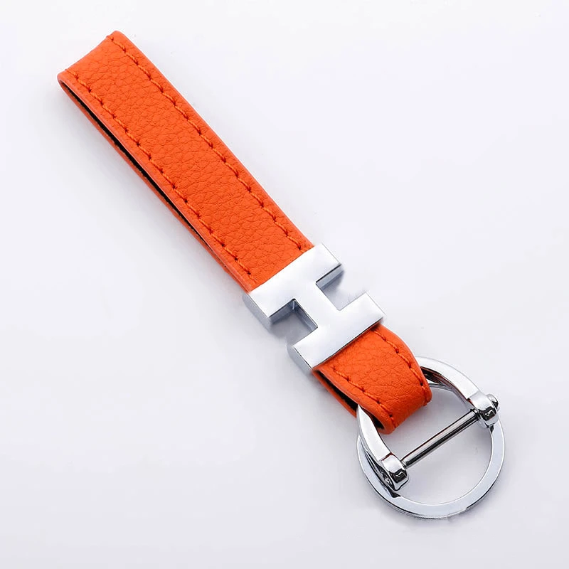 Брелок для ключей с буквой H кожаный в форме подковы |