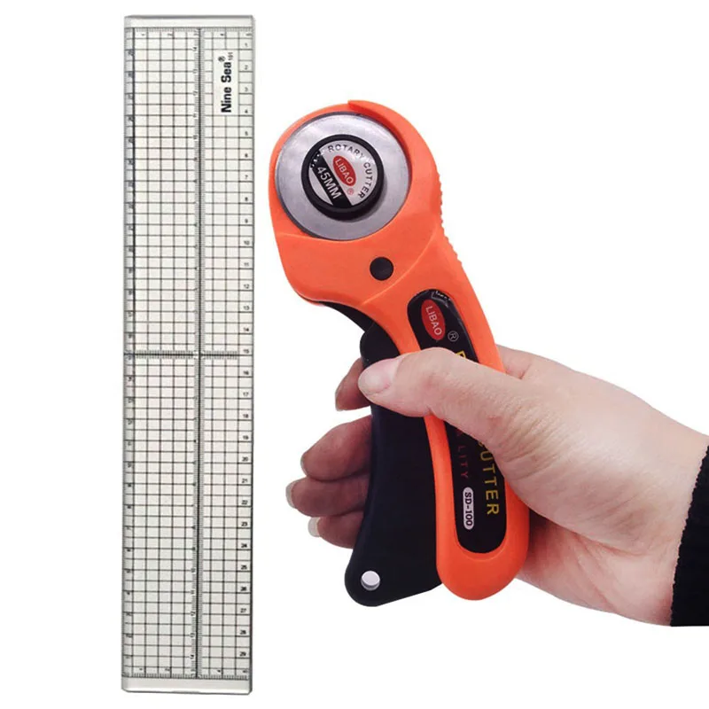 Линейка в стиле пэчворк 5*30 см рулетка прозрачный акриловый материал круглый нож