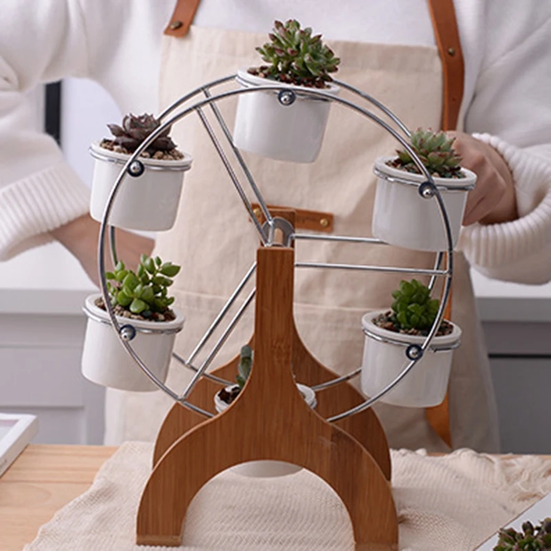 1 набор цветочных горшков на колесиках обозрения белые керамические садовые