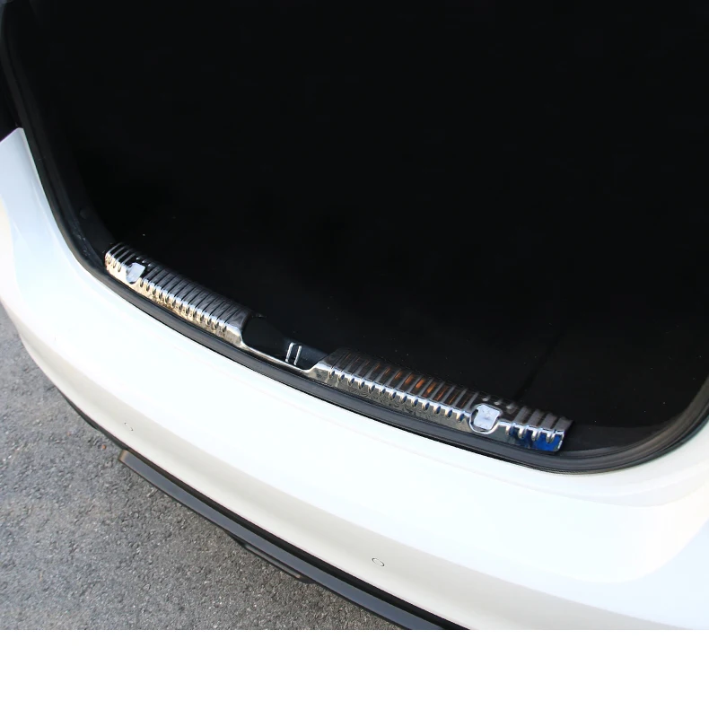 Lsrtw2017 Metal Car Trunk Sill Strip Rear Guard Board Trims for Kia K3 Kia Cerato Interior Mouldings Accessories - Название цвета: inside titaniumblack