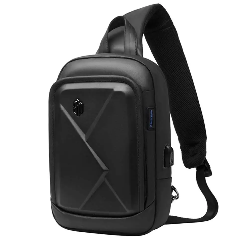 Сумка через плечо с usb портом для зарядки Мужская нагрудная сумка путешествий на