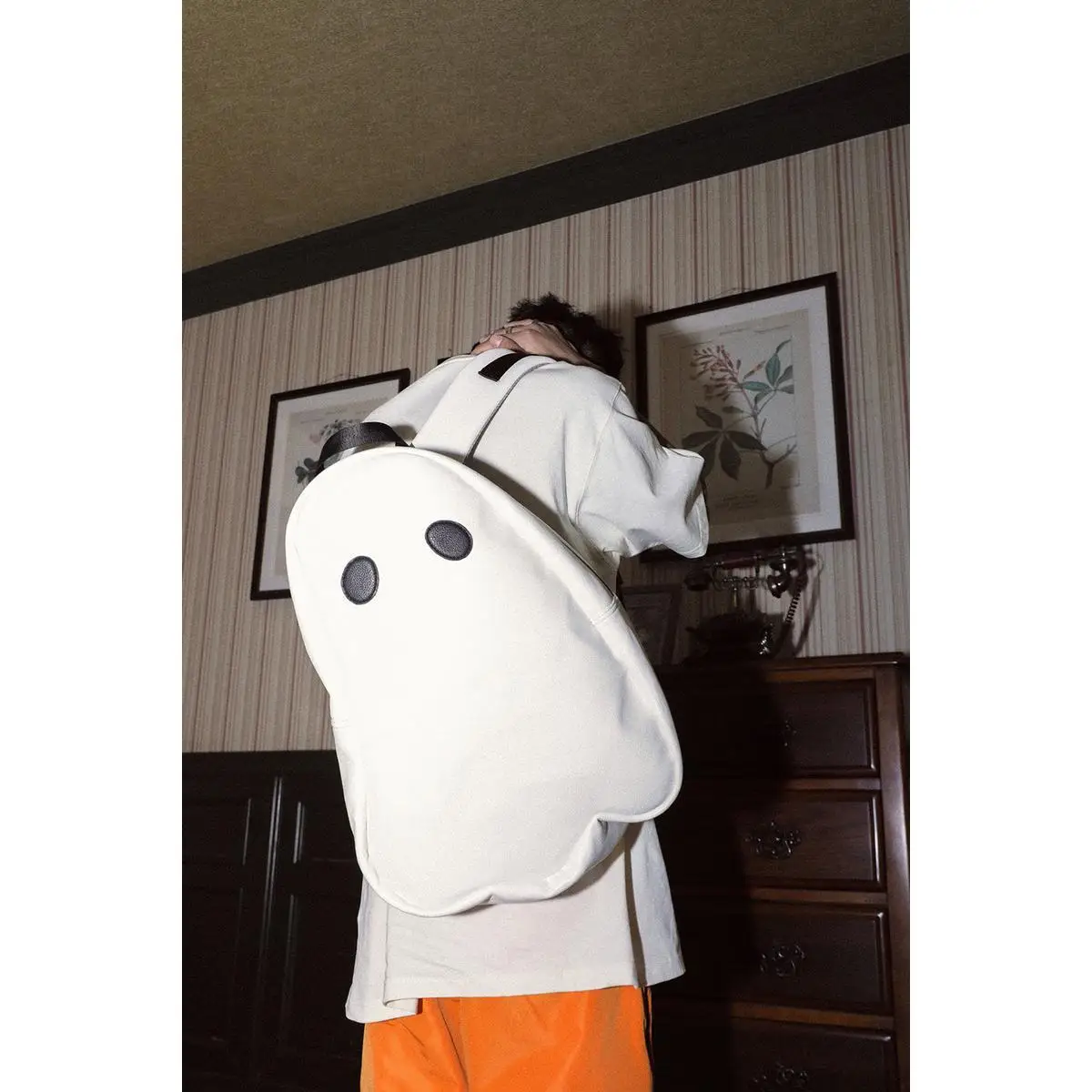

Design Ghost backpack cool backpack PU leather schoolbag large capacity travel bag 01-BP-ylgxlx