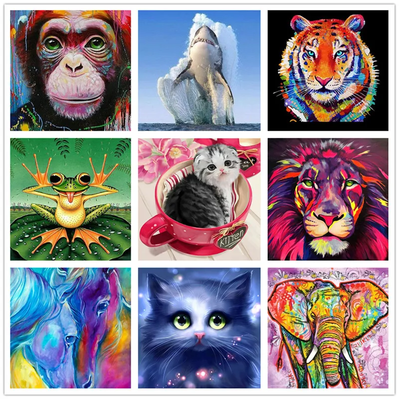 Картина с бриллиантами полная дрель волк 5D вышивка пингвин рождественские