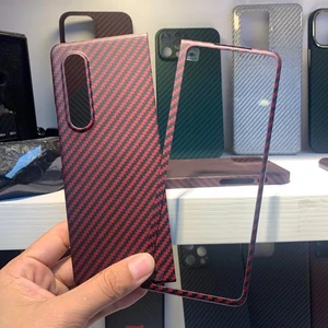 z fold3 5g carbon case ultra thin 2in1 matte red 100 real carbon fiber case for samsung galaxy z fold 3 case aramid fiber cover free global shipping