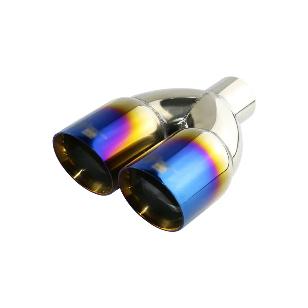 JZZ 1 шт. универсальный синий/черный сварочный двойной наконечник выхлопной трубы