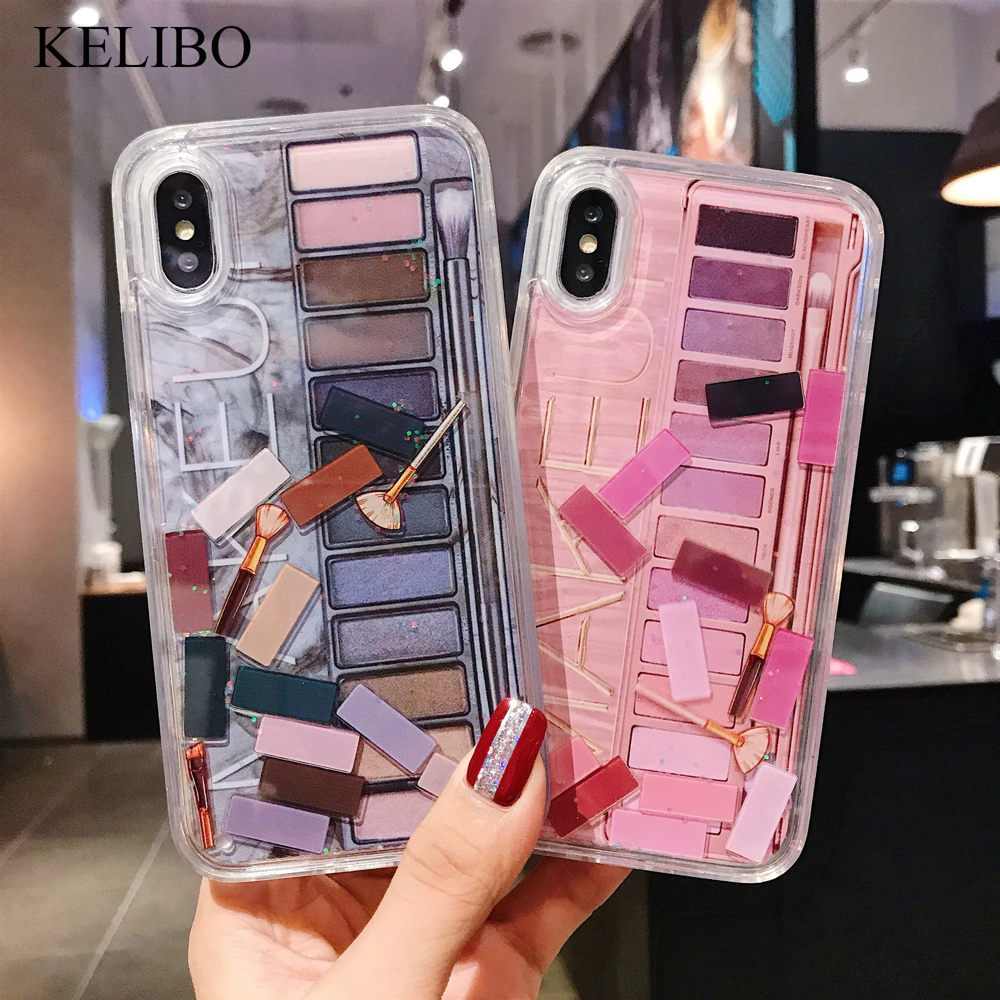 Роскошный футляр для теней век динамический Жидкий чехол телефона IPhone 7 8 P XS Max XR с